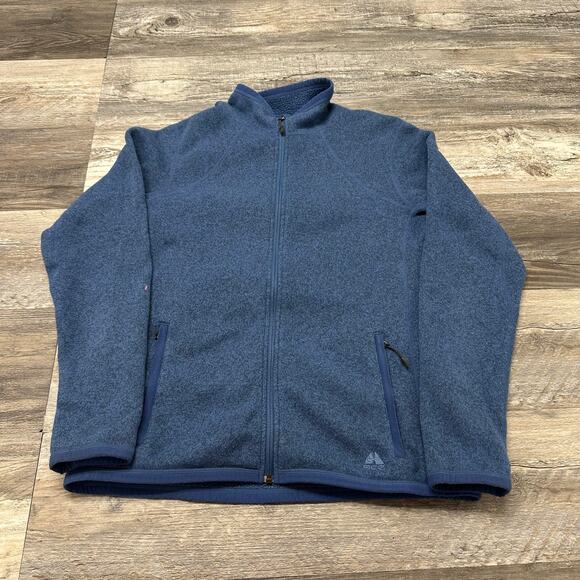 Nike ACG Jacket Blue Mens L Full Zip Athletic Fleece Heathered Bomber Outdoors - Picture 1 of 7